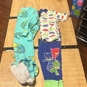 Carter's Boys 2-Piece Pajama Sets - Aqua Dinosaur & Blue PJ Masks